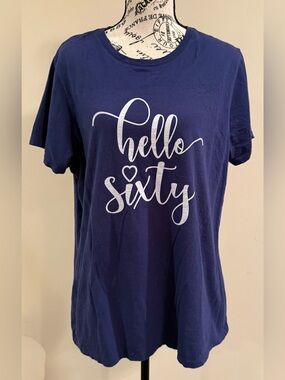 “Hello Sixty” Navy Graphic Tee